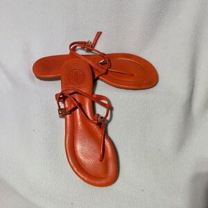 Tory Burch Orange Sandals with Gold Accents